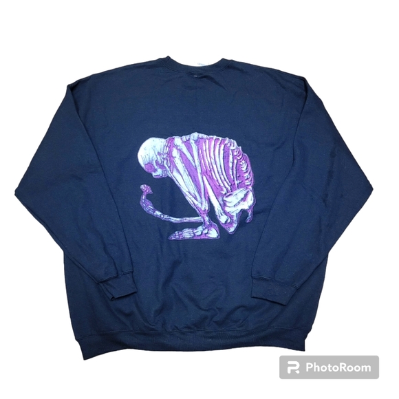 New! Righteous Culture Men's Crewneck Skeleton Sweatshirt Sz M - Picture 2 of 6